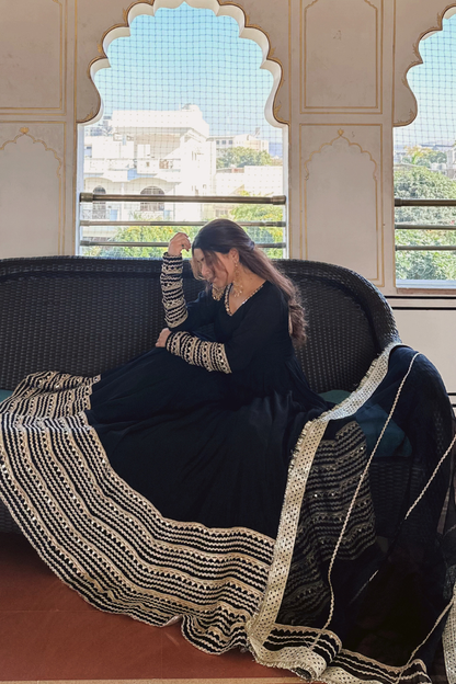 Avni Black Anarkali Suit Set