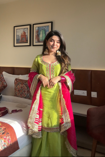 Khwahish Neon Sharara Set