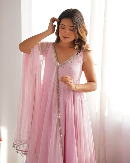 Vidhi Blush Elegance Flowing Anarkali Gown