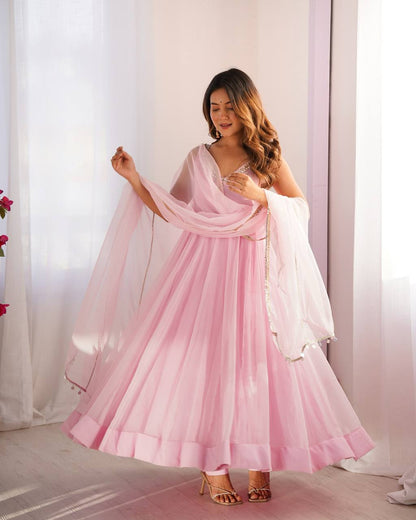 Vidhi Blush Elegance Flowing Anarkali Gown