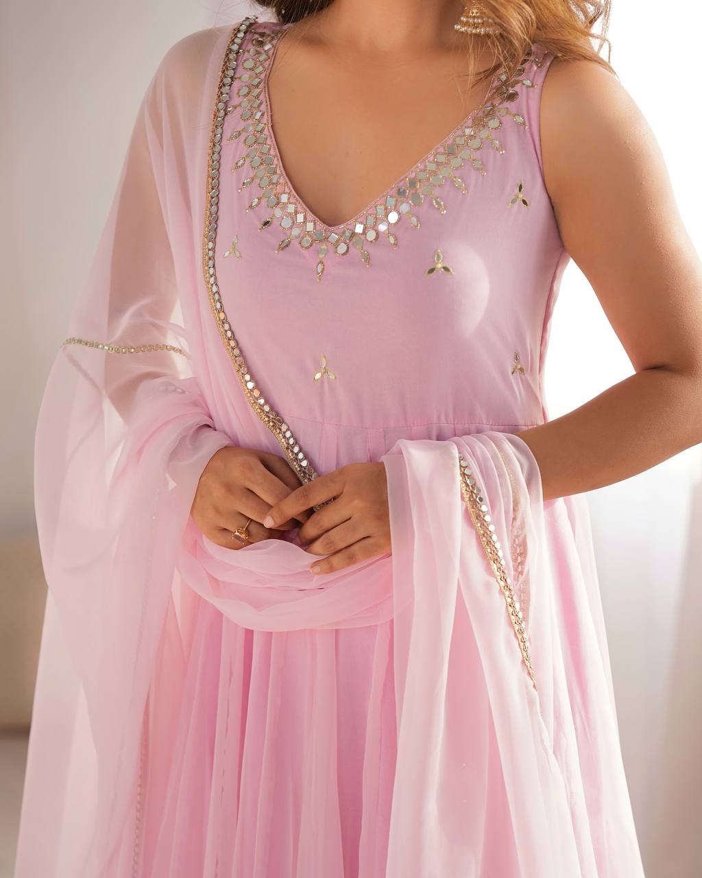 Vidhi Blush Elegance Flowing Anarkali Gown