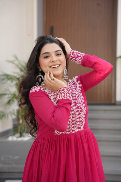 Reeva Premium Designer Double Flair Gown