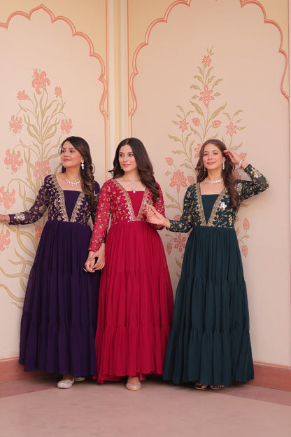 Sunehri Saaz Premium Readymade Gown