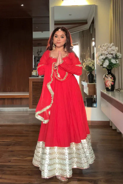 Neha's Premium Red Anarkali Suit Set