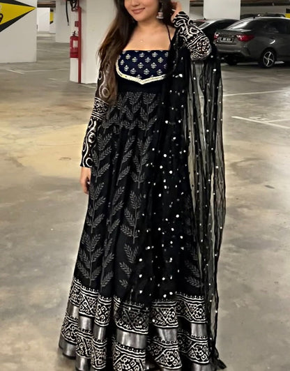 Ridhima Designer Maslin Cotton Digital Print Anarkali Set