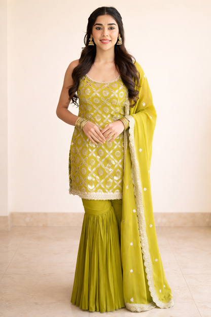 Avya Pastel Trendy Sharara Set