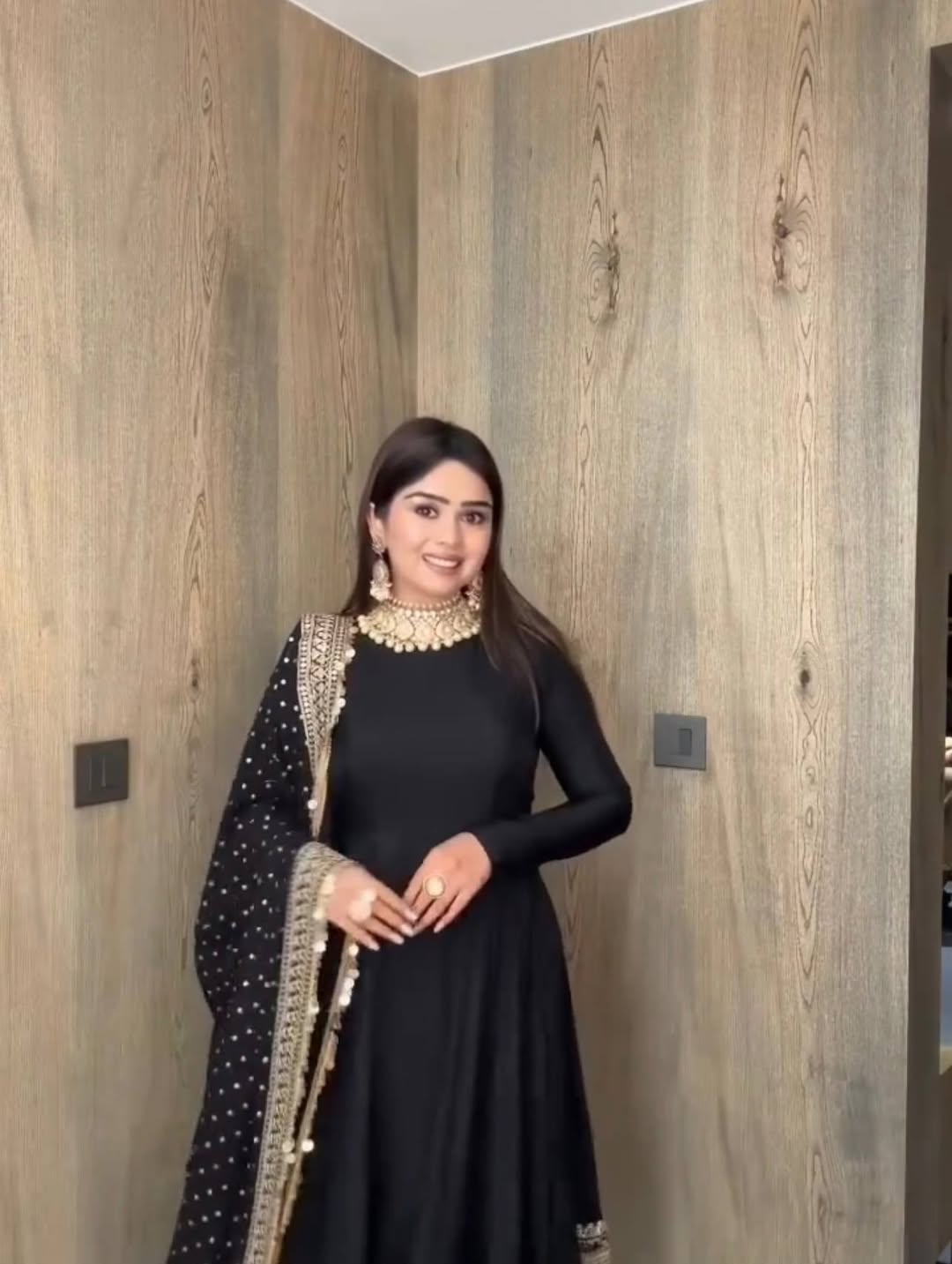 Muskan Royal Black Anarkali Set