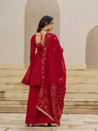 Aarvi Crimson Blush Kurta Set