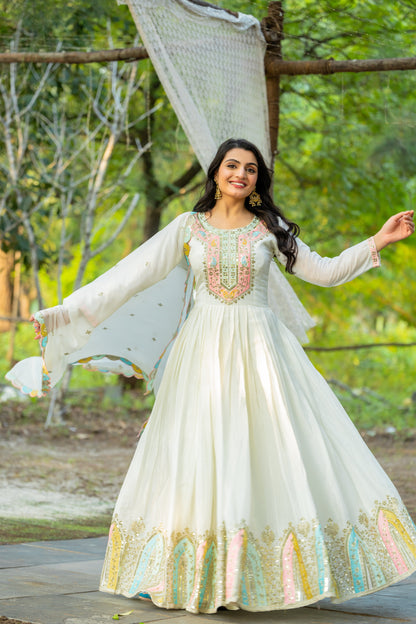 Eternal Elegance The Art of Gowns and Dupattas in Perfect Harmony