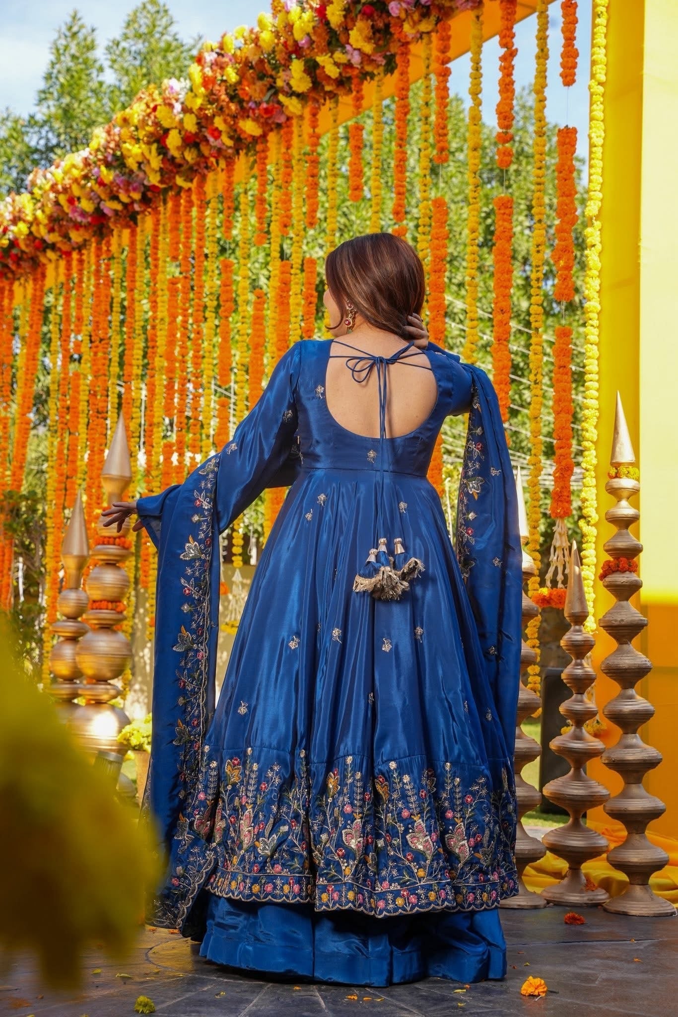 Saanvi Blue Wedding Wear Anarkali Set