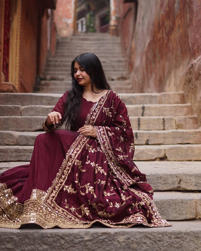 Ethereal Elegance Designer Long Anarkali Set