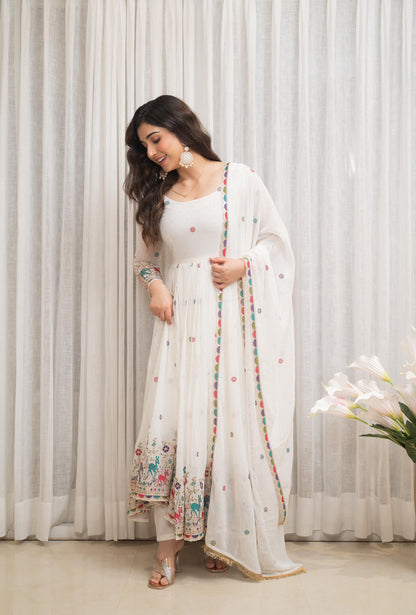 Pearl Glow Embroidered Suit Set