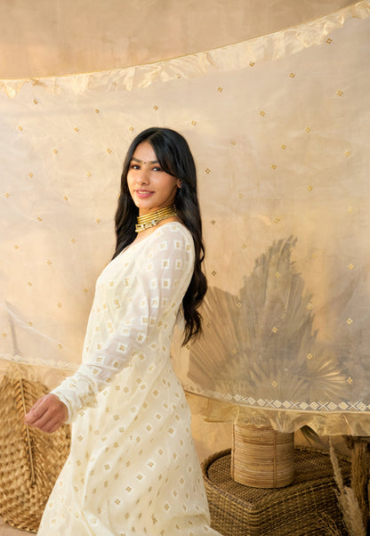 Afsana Bloom Faux Blooming Embroidered Anarkali Gown