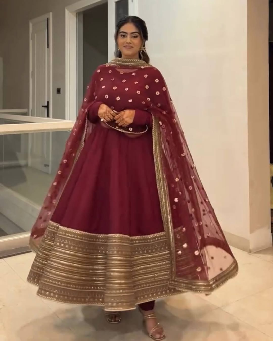 Jahnvi Maroon Magic Anarkali Set