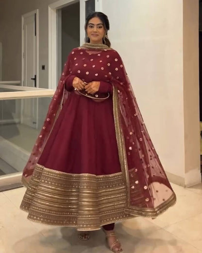 Jahnvi Maroon Magic Anarkali Set