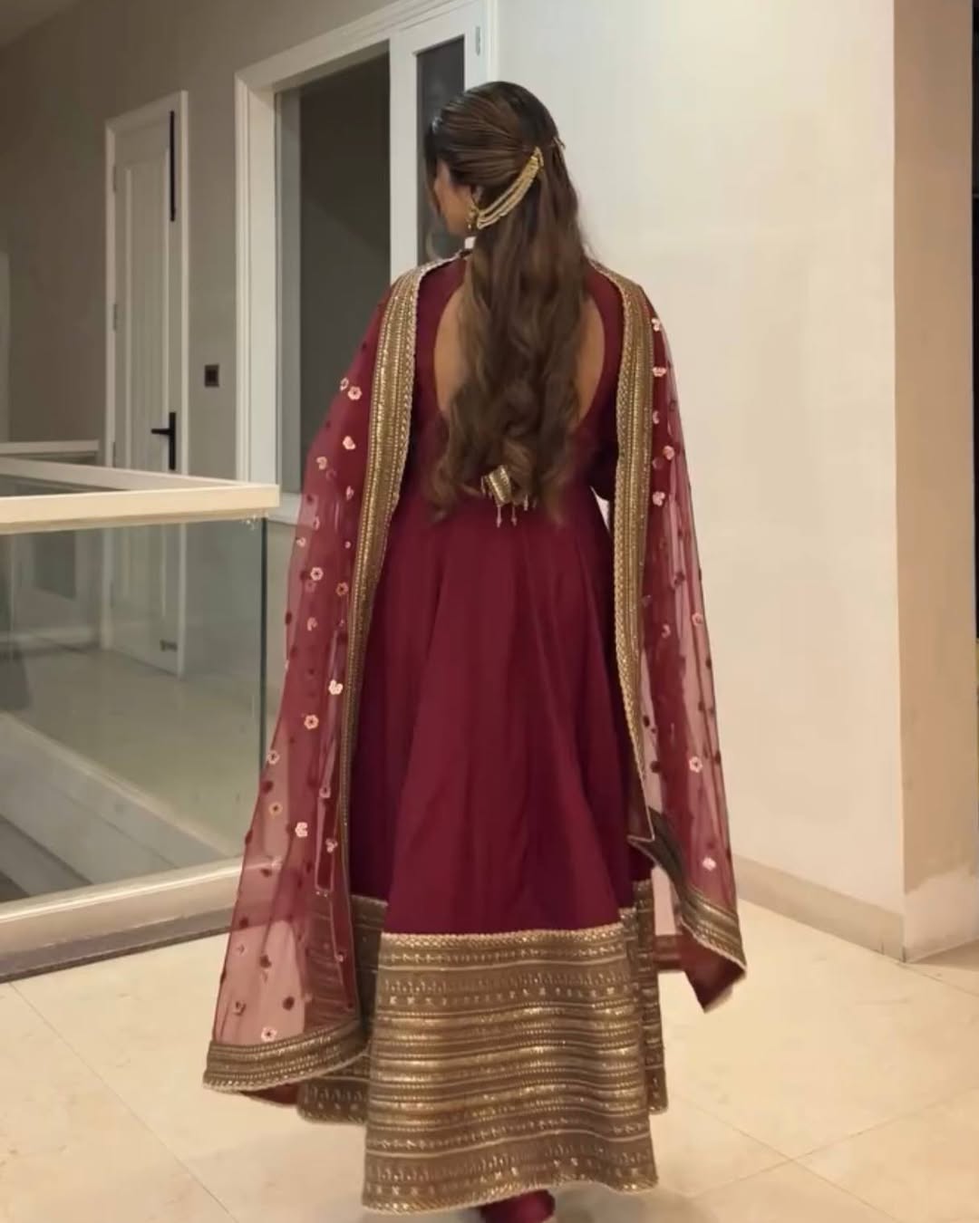 Jahnvi Maroon Magic Anarkali Set