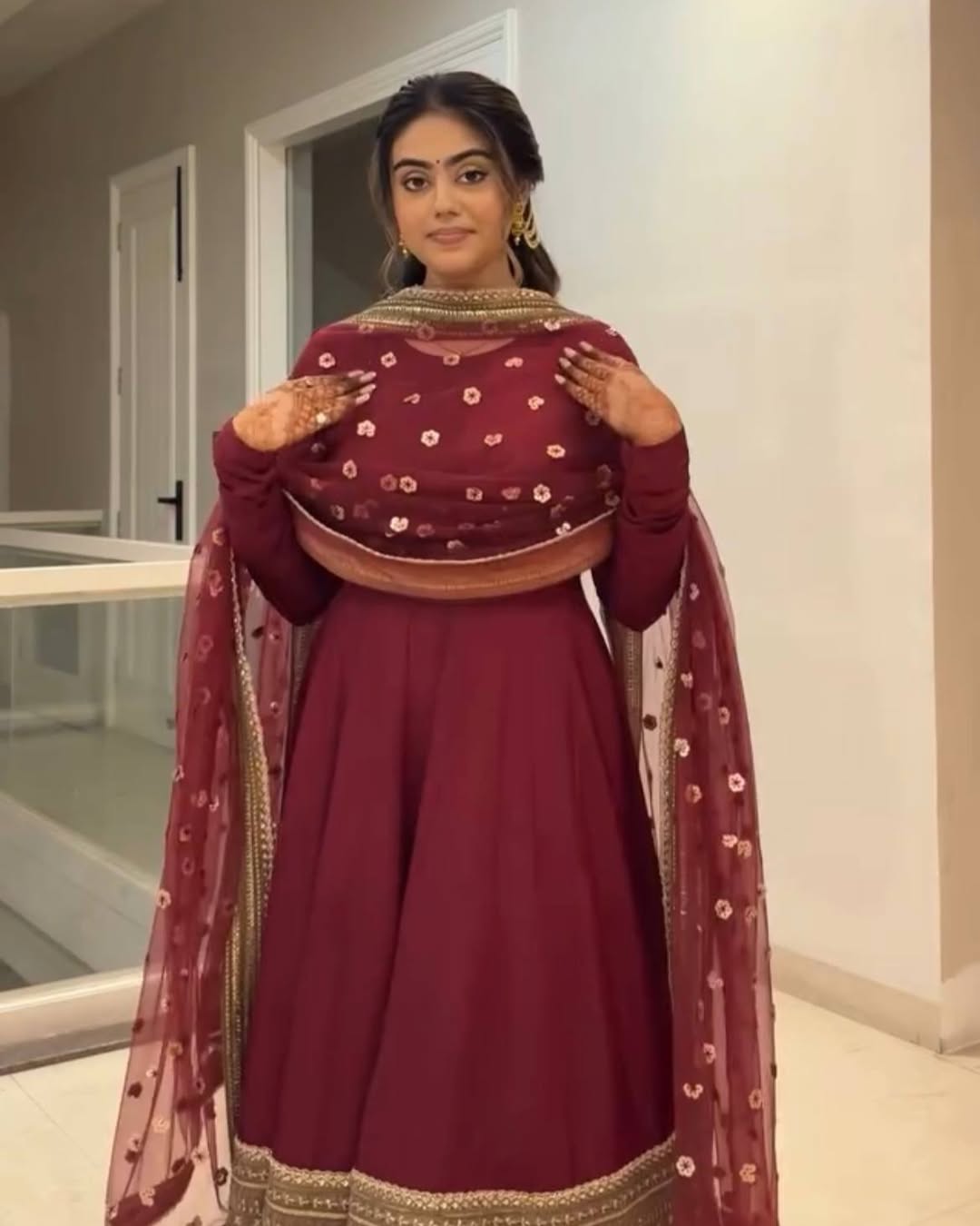 Jahnvi Maroon Magic Anarkali Set