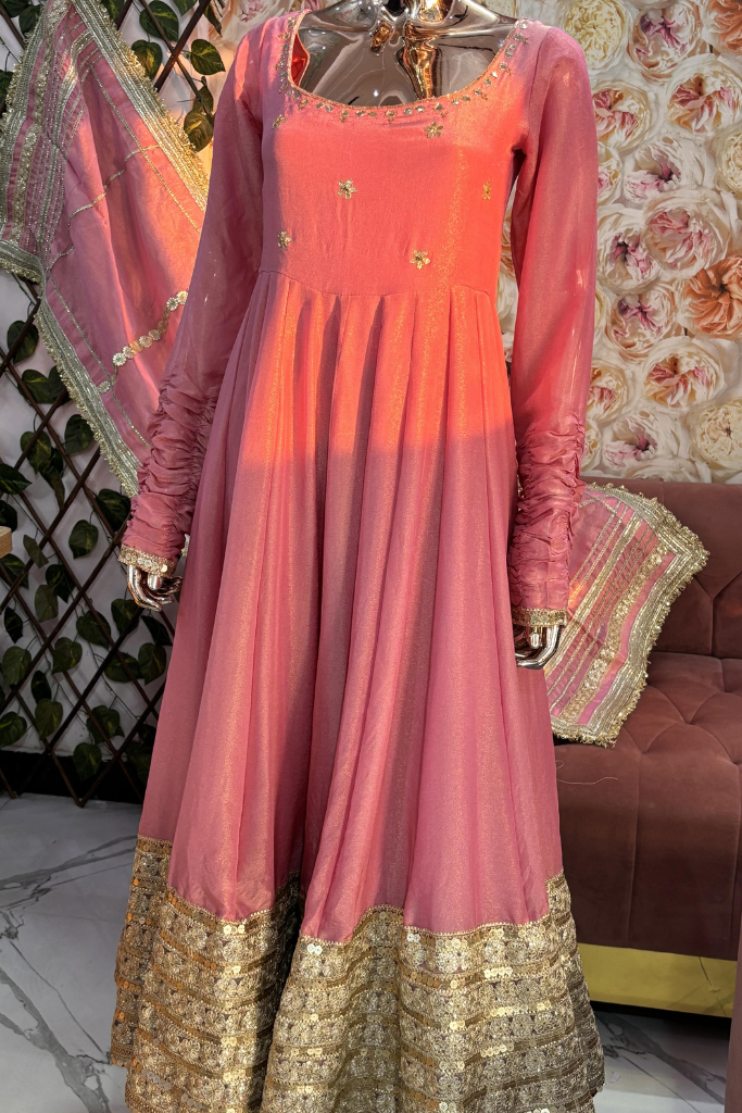 Nargis Pink Premium Anarkali Suit Set