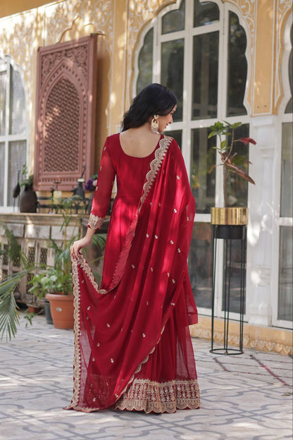 The Golden Maroon Threaded Elegance