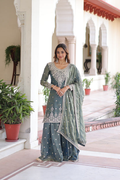 Kashvi Hand Sequins Embroidered Sharara Set