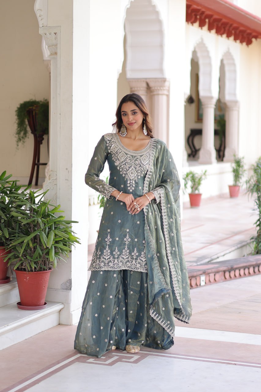 Kashvi Hand Sequins Embroidered Sharara Set