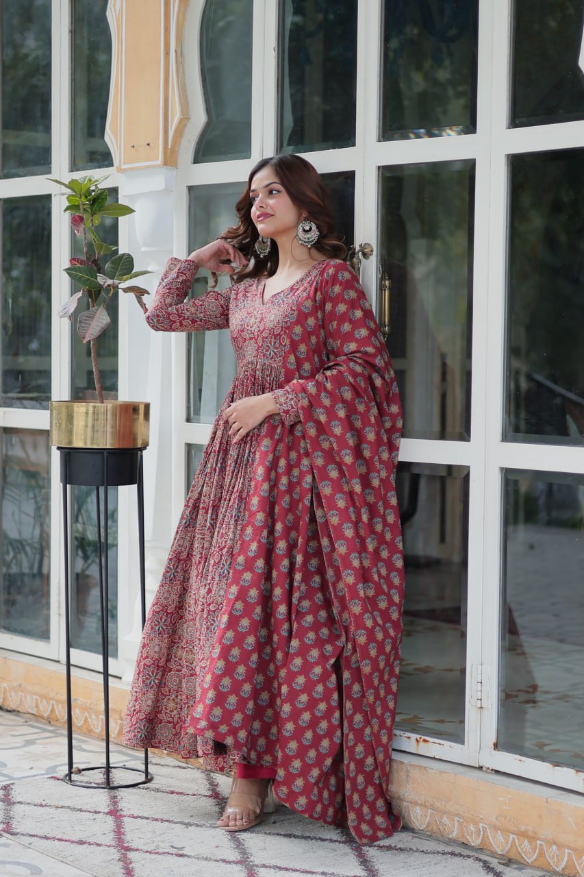 Kiyana Pure Cotton Anarkali Suit