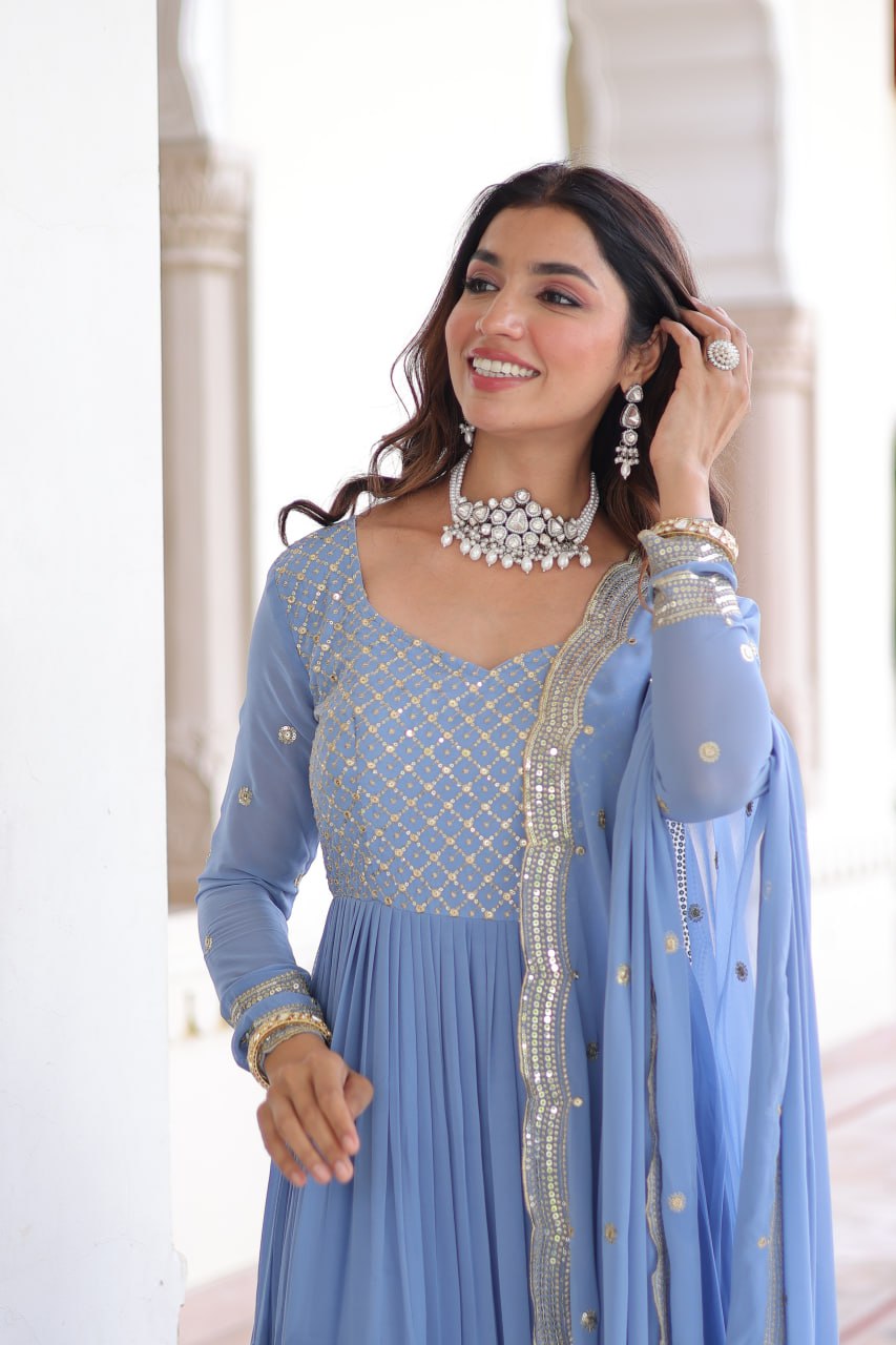 Yatika Soft Georgette Tiered Anarkali Gown