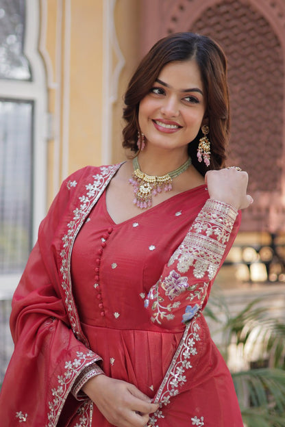 Kanika Readymade Gown With Dupatta Set