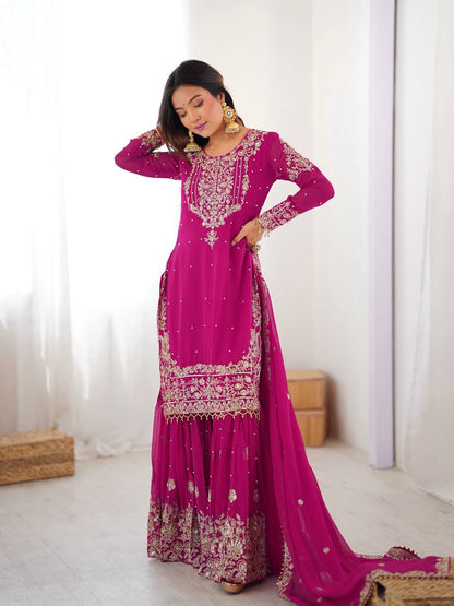 Suhani Heritage Zari Embellished Festive Sharara Suit