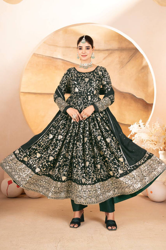 Siddhi  Designer Thread-Sequins Embroidery  Anarkali Suit