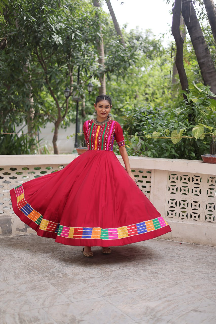 Anaya’s Vibrant Charm Mirror Anarkali Gown