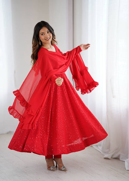 Roshni Ruffled Flared Anarkali Set