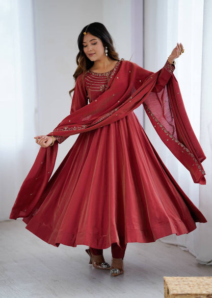 Amaira Royal Heritage Charm Designer Maroon Anarkali Suit