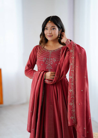 Amaira Royal Heritage Charm Designer Maroon Anarkali Suit