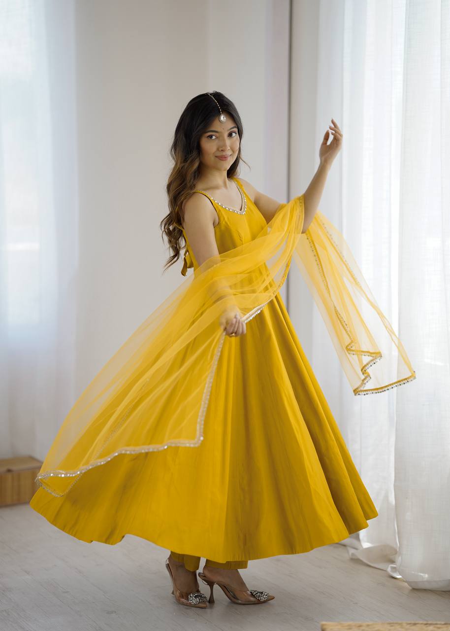 Zari Zikar Anarkali Set