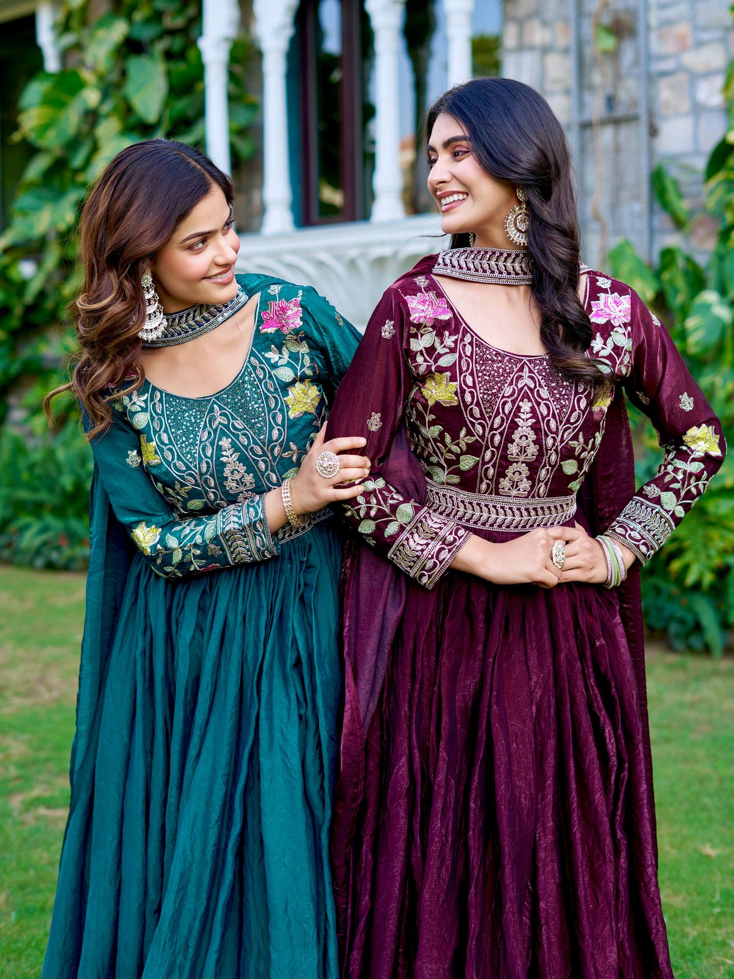 Queen’s Aura Traditional yet Contemporary Designer Anarkali Gown