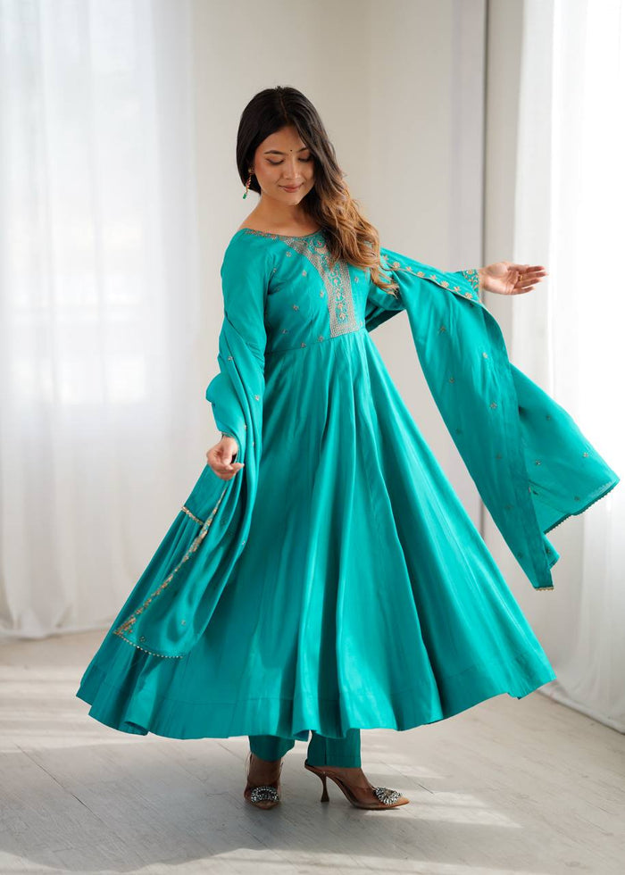 Lishika Teal Royal Aura Embroidered Anarkali Set