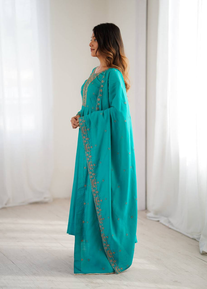 Lishika Teal Royal Aura Embroidered Anarkali Set