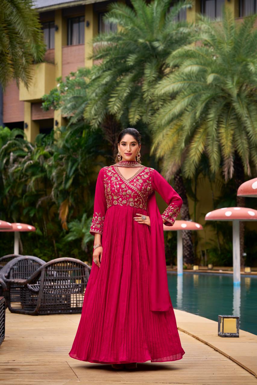 Regal Magenta Anarkali Suit
