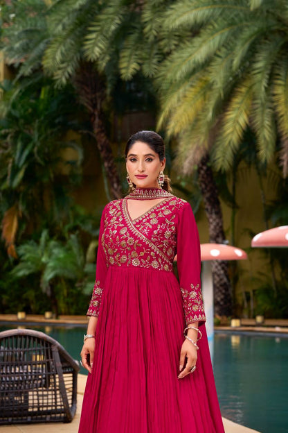 Regal Magenta Anarkali Suit