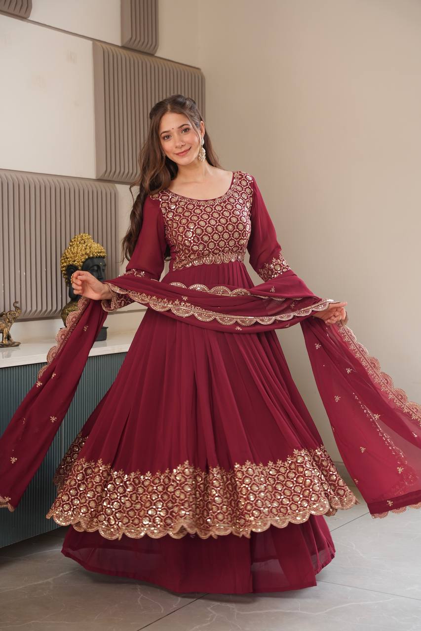 Samaira Heavy Faux Georgette Designer Party Wear Anarkali Gown