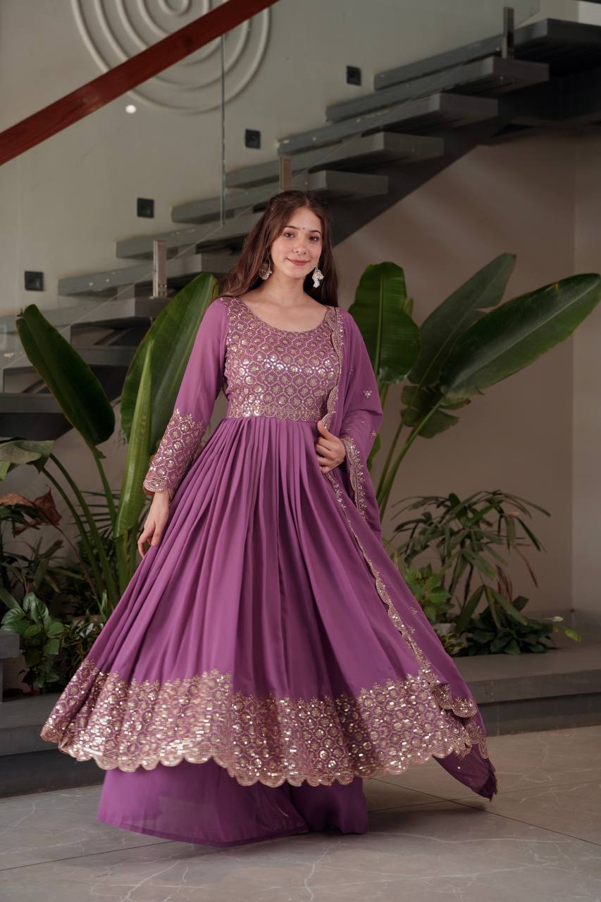 Samaira Heavy Faux Georgette Designer Party Wear Anarkali Gown