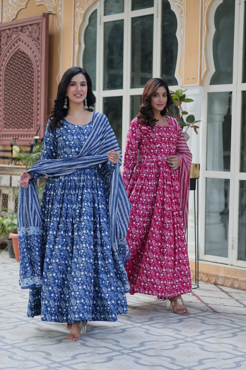Morni Beautiful Printed Anarkali Dresses Success