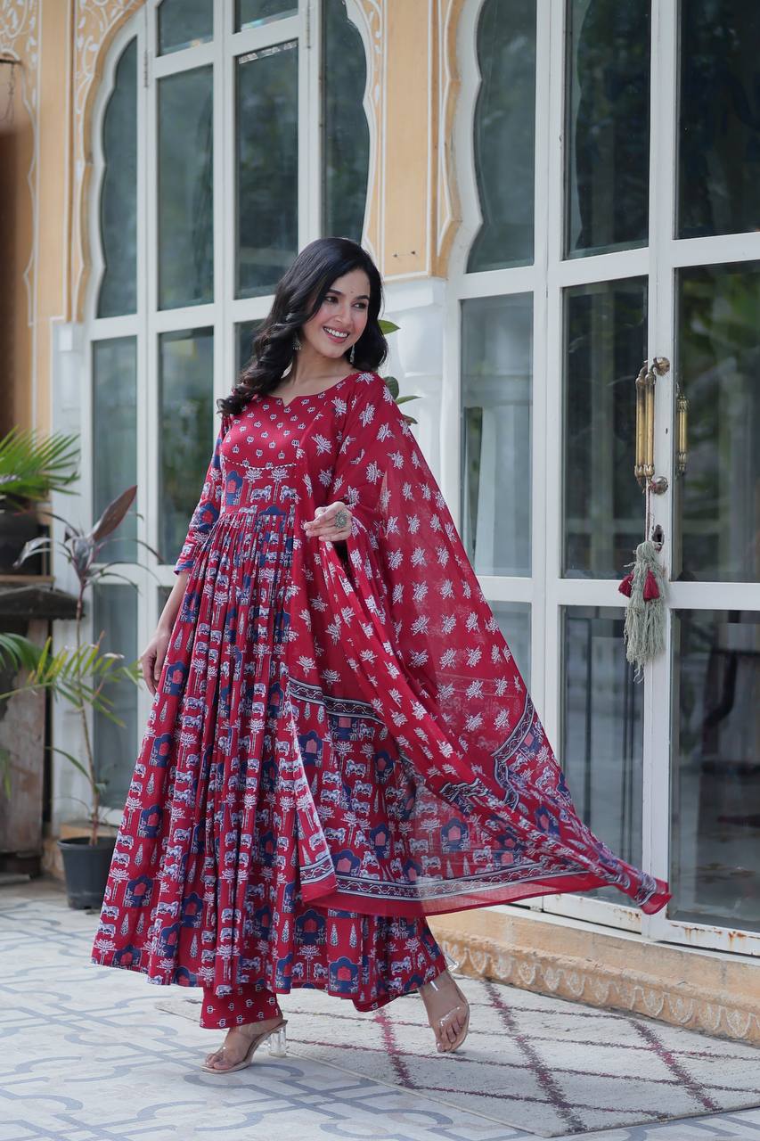 Mahira Grace In Vibrant Pure Cotton Suit