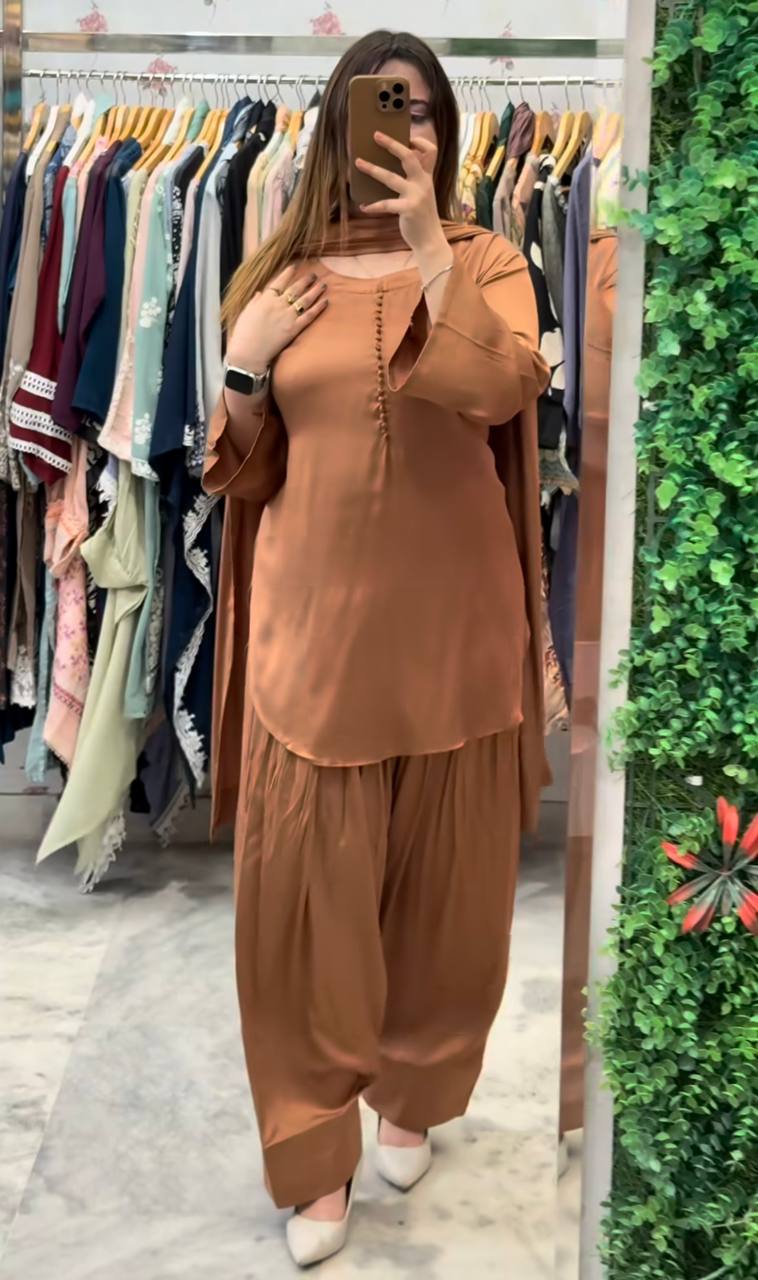 Timeless Grace: Plain Farshi Salwar Sets in Luxe Shades