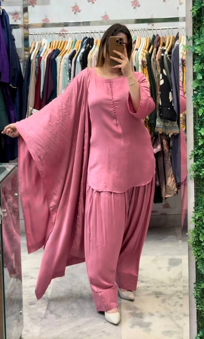 Timeless Grace: Plain Farshi Salwar Sets in Luxe Shades