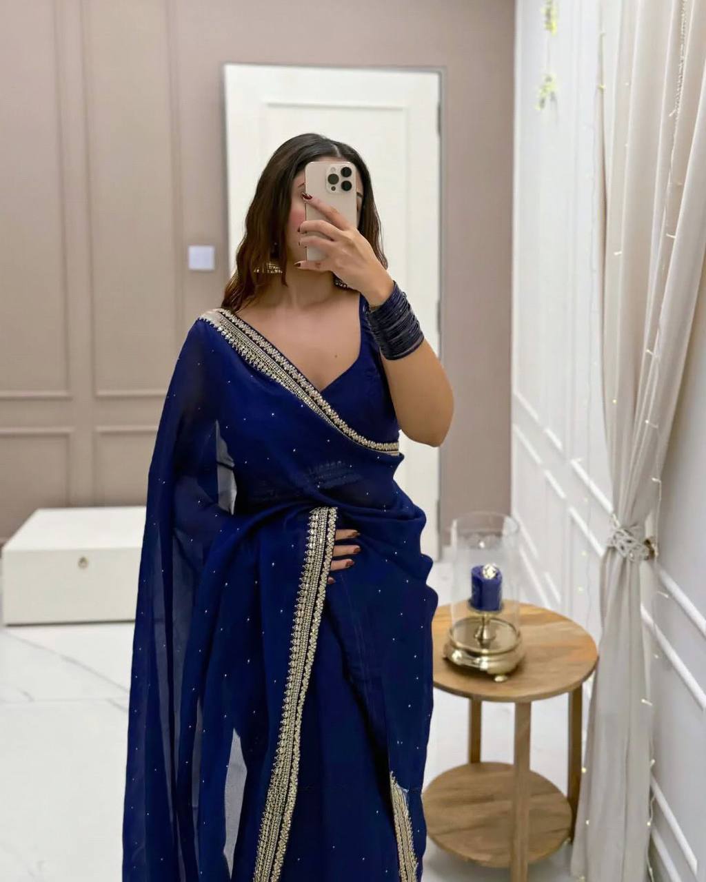 Enchanting Blue Elegance Saree
