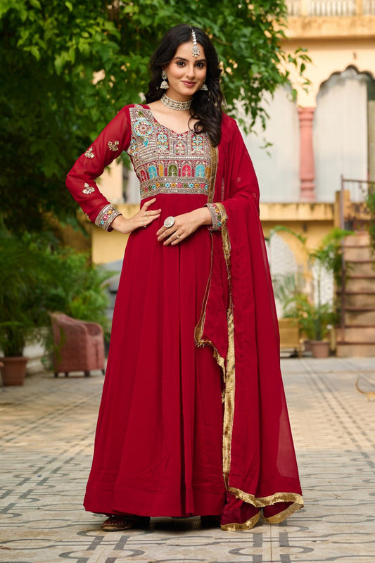 Tanya Multi Thread Embroidered work Gown