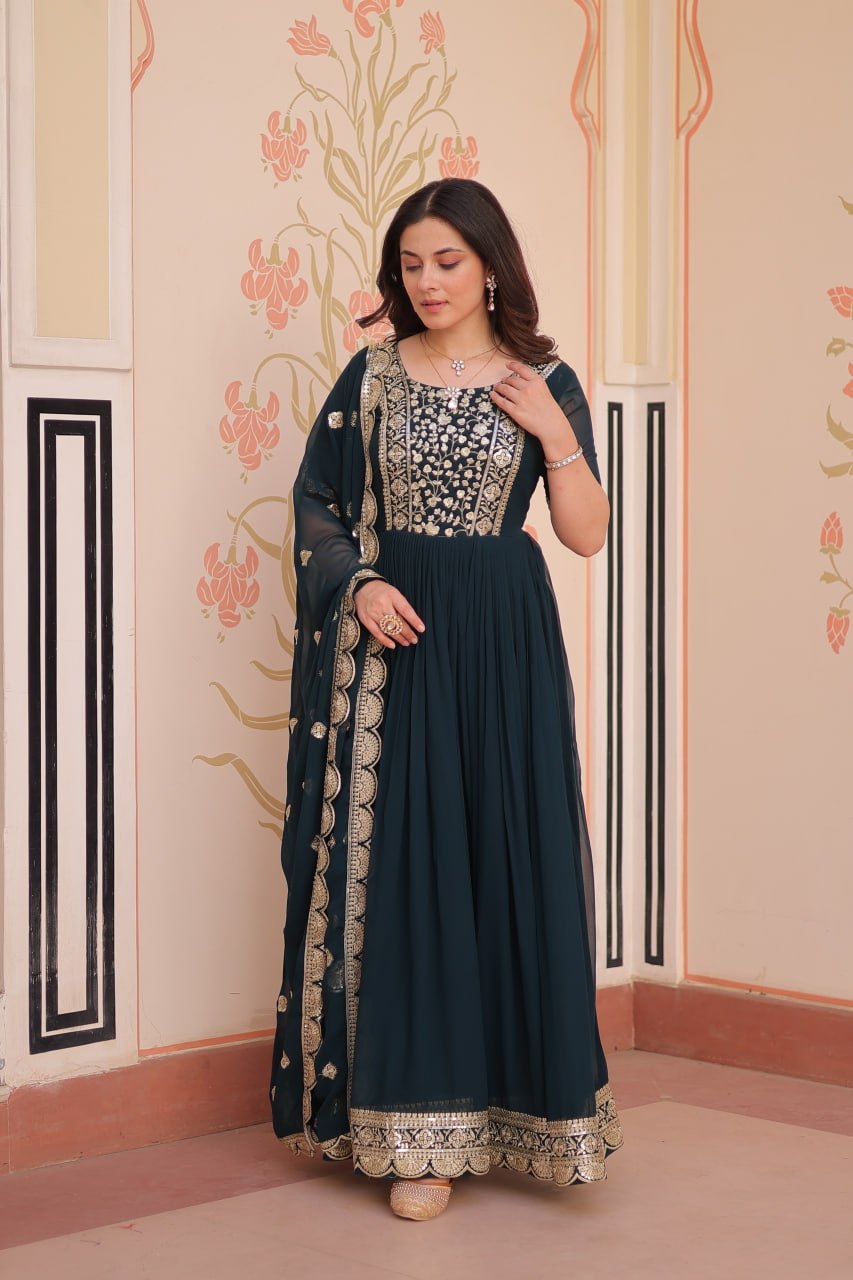 Jashn-e-Jaam Gold Embroidery Gown