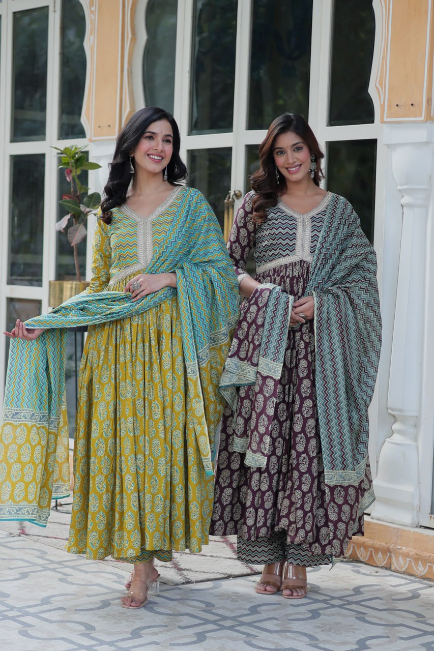 Hetvi Beautiful Pure Cotton Anarkali Suit